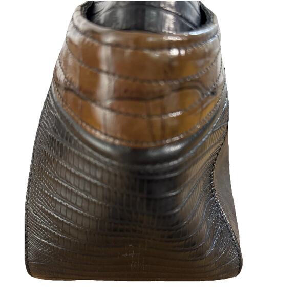 Brahmin Womens Handbag Black Brown Leather Hobo Purse 15x7x5 - Picture 4 of 7